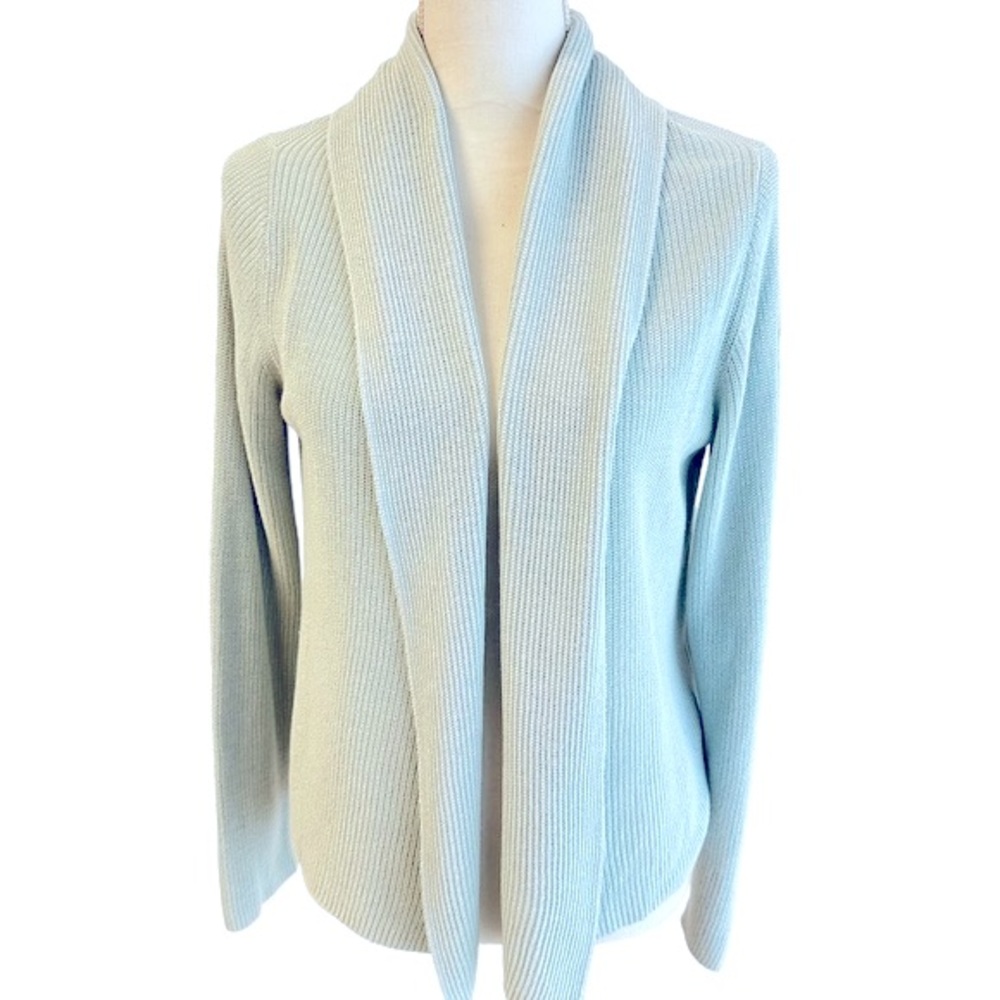Eileen Fisher Blue Open-Front Cardigan Sweater